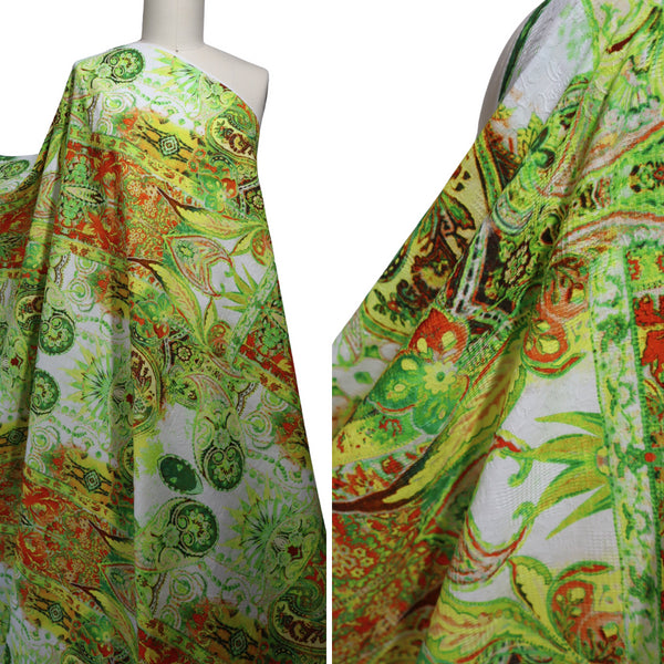 100% Japanese Cotton Jacquard - 'Our Riviera' | Green *Remnant 3.5m Was $129 Now $99.95